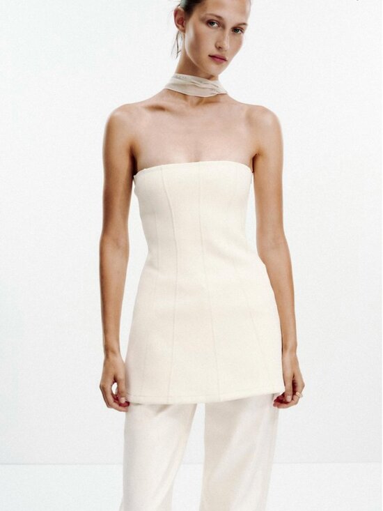 Zara Dresses & Skirts - ✨ Zara Structured Bandeau Mini Dress – Size L – NWT